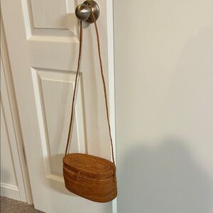Oval Woven Crossbody Bag